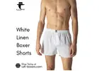 White Linen Boxer Shorts for Timeless Comfort and Breathable Style