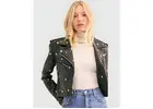 Buy Eva Black Studded Leather Jackets NYC Casual Chic Collection