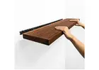 Long Floating Shelves in Mahogany Wood for Modern Home