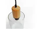 Modern Glass and Wood Pendant Light